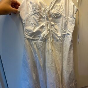 Zara White linen beach dress